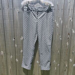 7th Avenue Design Studio Womens Polka Dot Skinny Leg Dress Pant Size 6 Zipper
